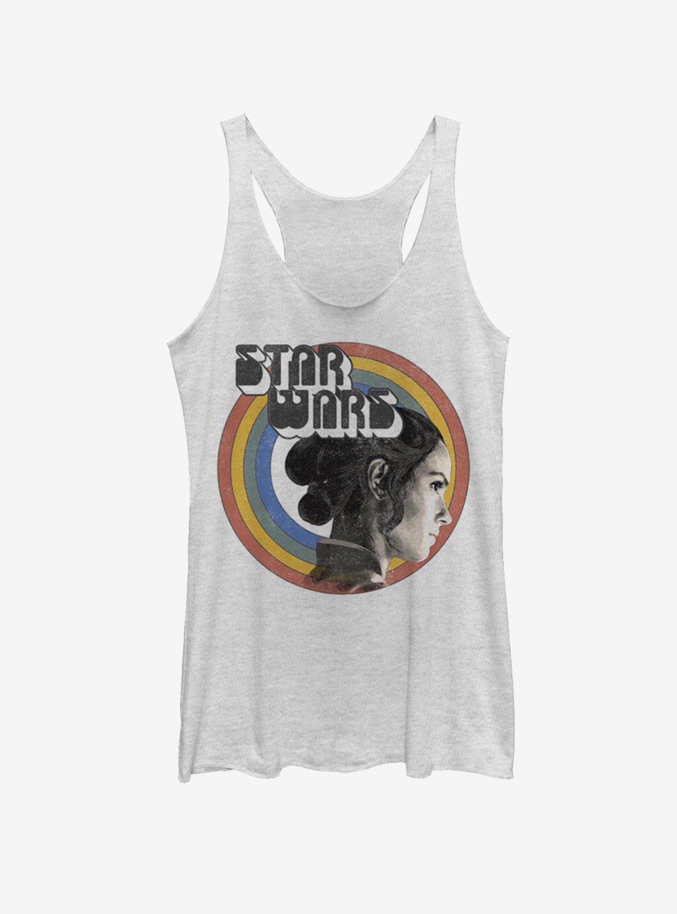 Star Wars: The Rise of Skywalker Vintage Rey Rainbow White KTS Girls Tank, WHITE HTR, hi-res