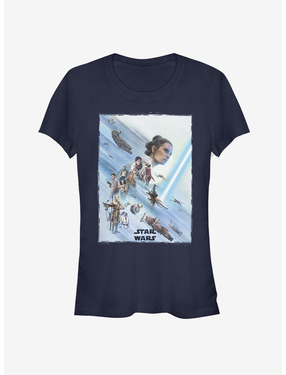 Star Wars: The Rise of Skywalker Rey Poster Girls T-Shirt, NAVY, hi-res