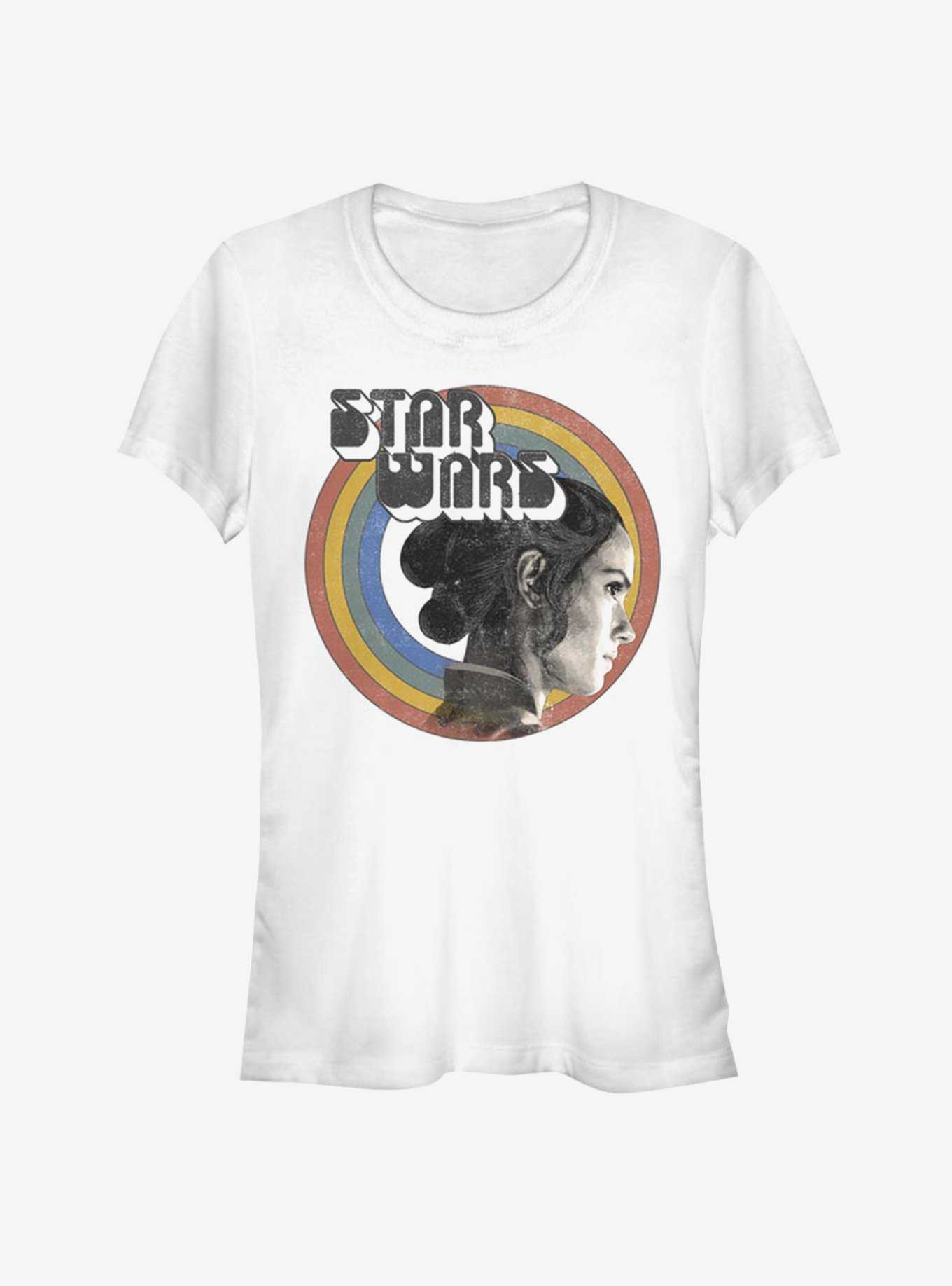 Star Wars: The Rise of Skywalker Vintage Rey Rainbow White KTS Girls T-Shirt, , hi-res