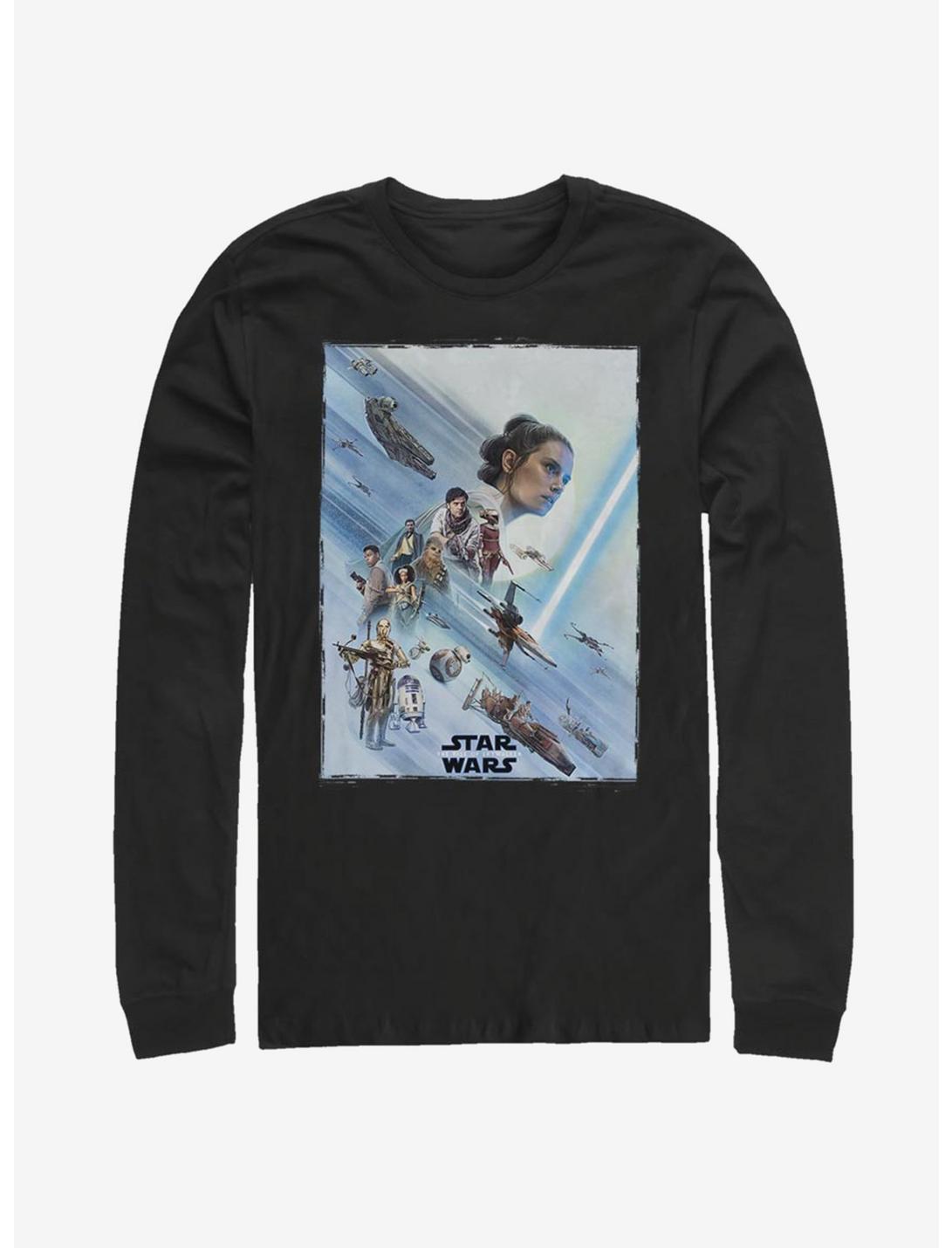Star Wars: The Rise of Skywalker Rey Poster Long-Sleeve T-Shirt, BLACK, hi-res