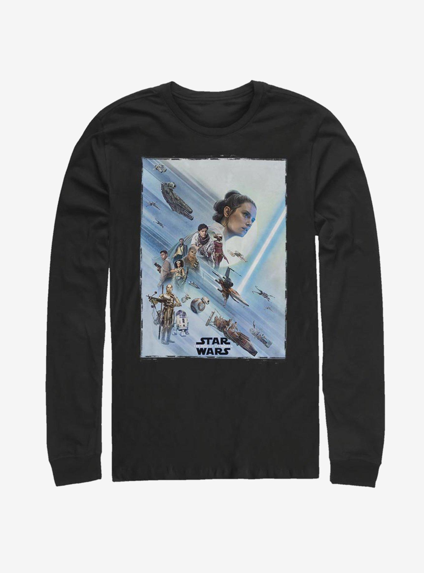 Star Wars: The Rise of Skywalker Rey Poster Long-Sleeve T-Shirt, BLACK, hi-res