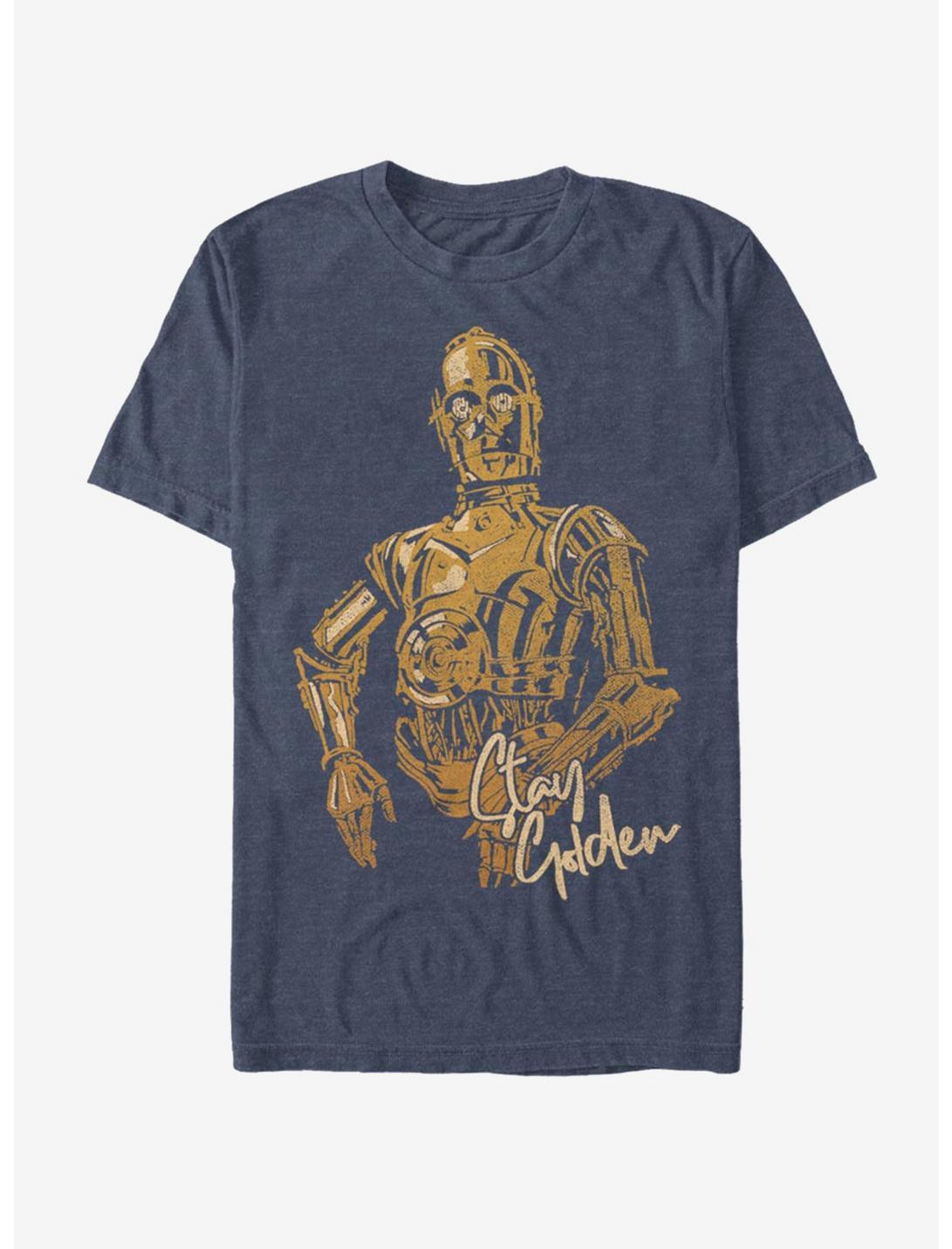 Star Wars: The Rise of Skywalker C-3PO Stay Golden T-Shirt, NAVY HTR, hi-res