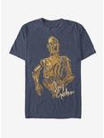 Star Wars: The Rise of Skywalker C-3PO Stay Golden T-Shirt, NAVY HTR, hi-res