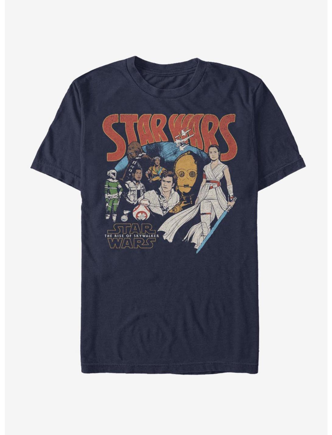 Star Wars: The Rise of Skywalker Retro Buddies T-Shirt, NAVY, hi-res