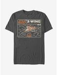 Star Wars: The Rise of Skywalker Starfighter Schematic T-Shirt, CHARCOAL, hi-res
