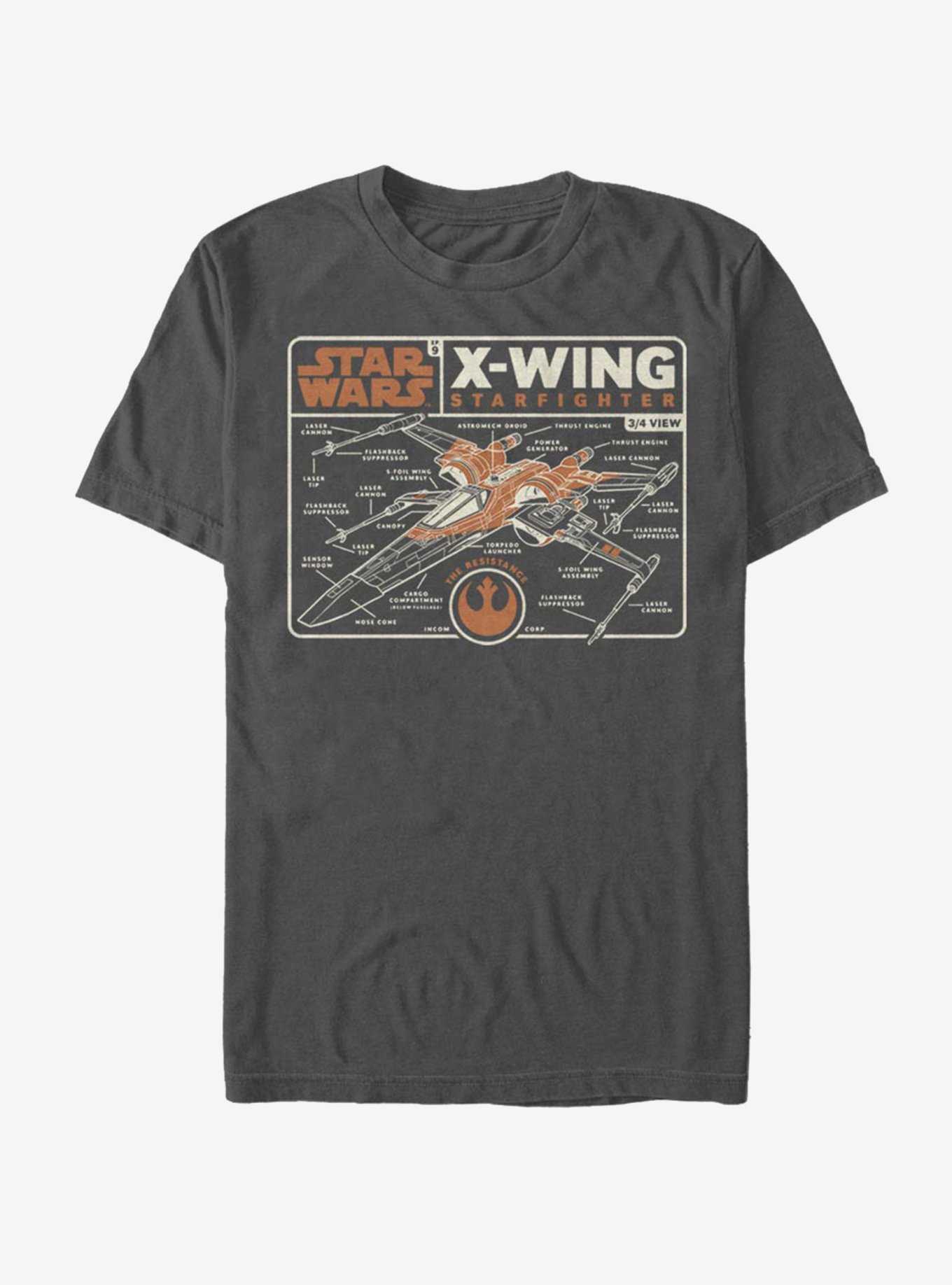 Star Wars: The Rise of Skywalker Starfighter Schematic T-Shirt, , hi-res