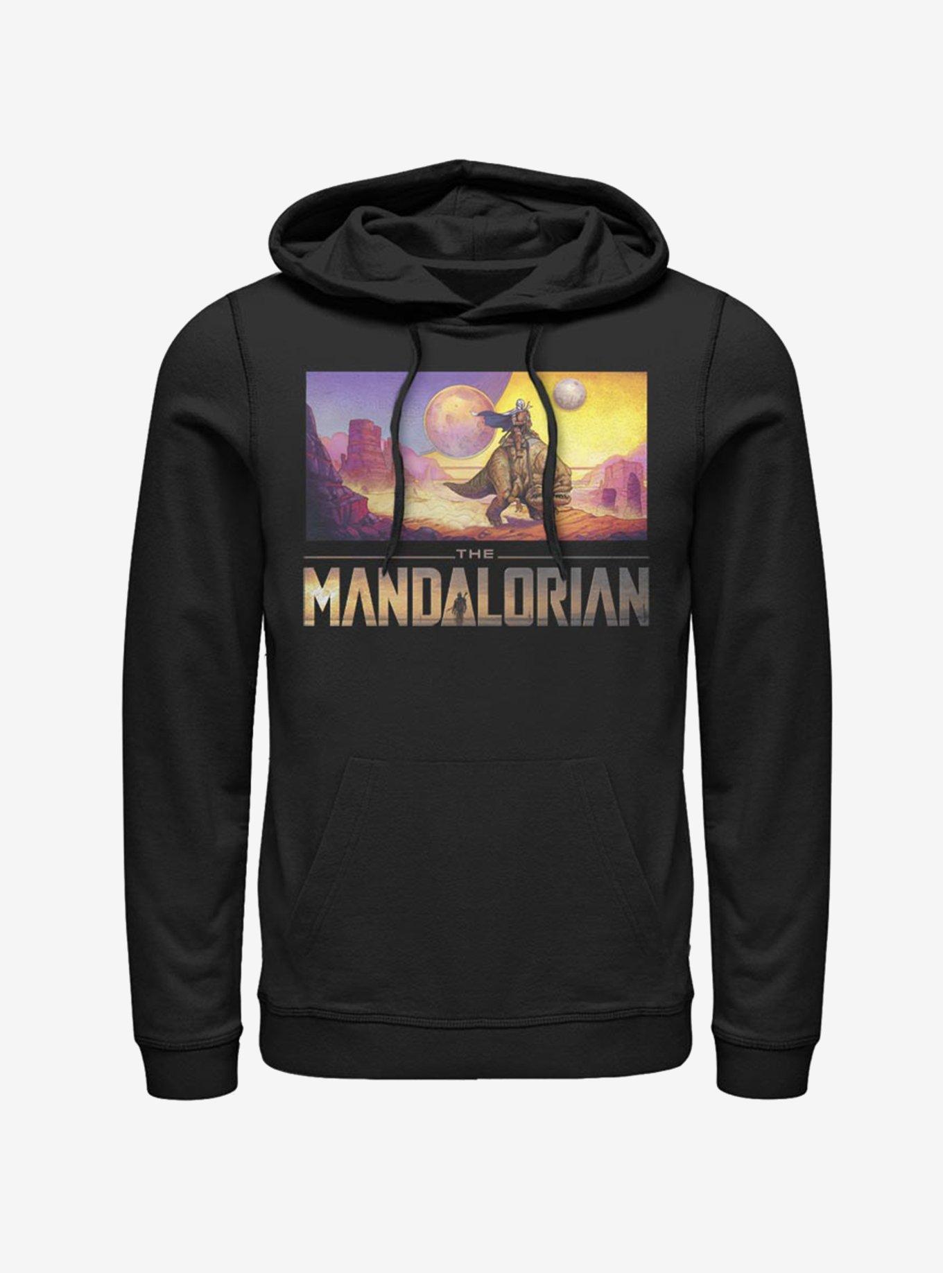 Star Wars The Mandalorian Colorful Mandalorian Landscape Hoodie, BLACK, hi-res