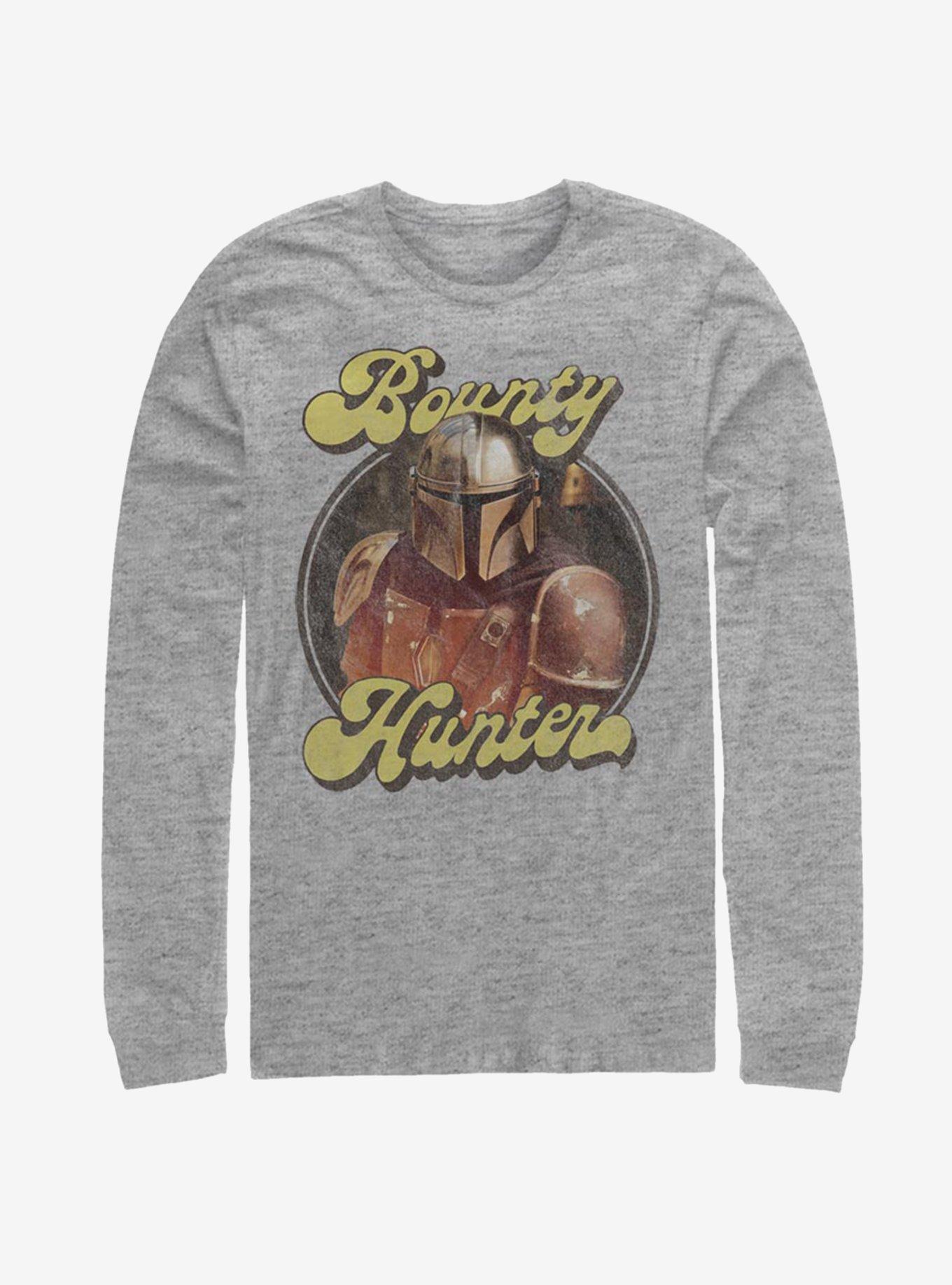 Star Wars The Mandalorian Bounty Retro Long-Sleeve T-Shirt, ATH HTR, hi-res