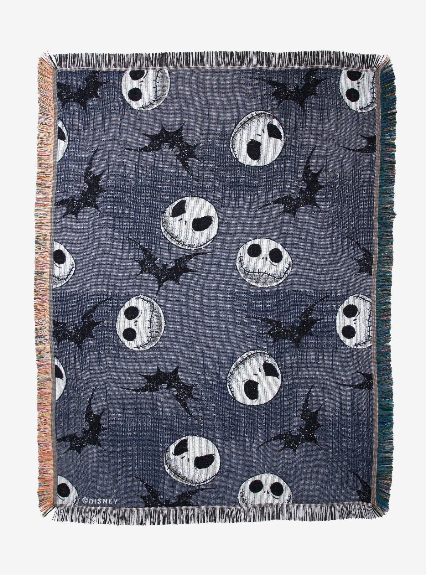 The Nightmare Before Christmas Jack Heads Bats Tapestry Throw Blanket