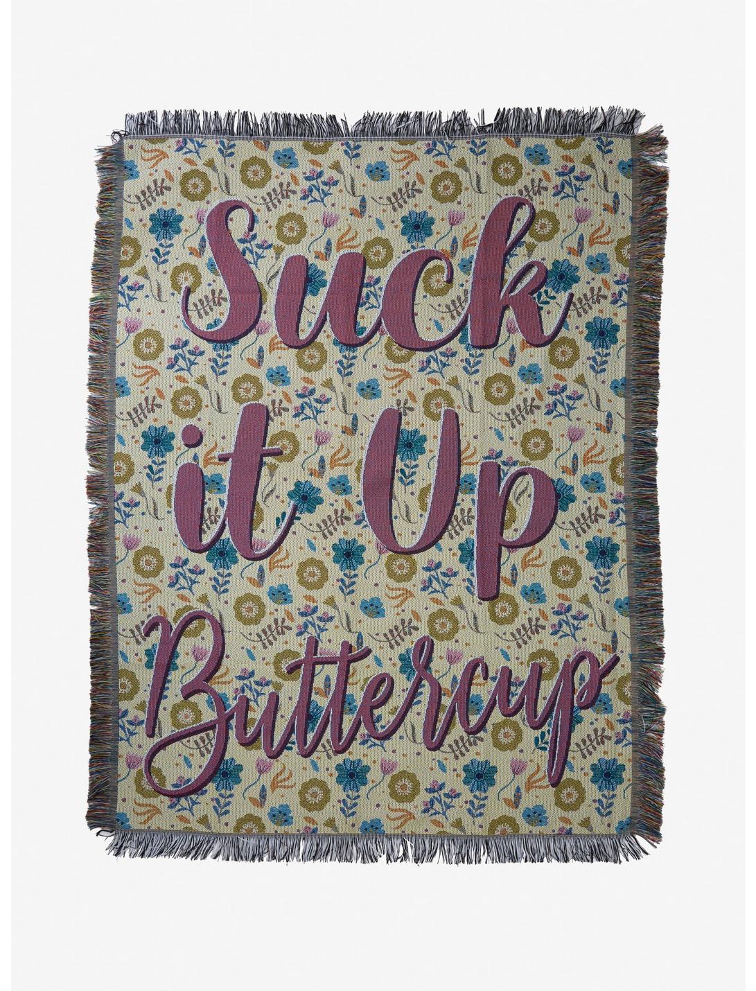 Suck It Up Buttercup Floral Tapestry Throw Blanket, , hi-res