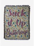 Suck It Up Buttercup Floral Tapestry Throw Blanket, , hi-res