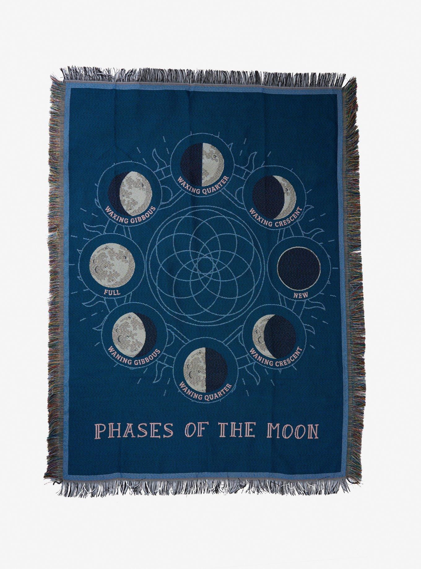 Moon Phases Tapestry Throw Blanket, , hi-res