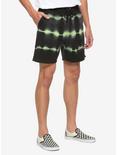 Green & Black Tie-Dye Jogger Shorts, TIE DYE, hi-res