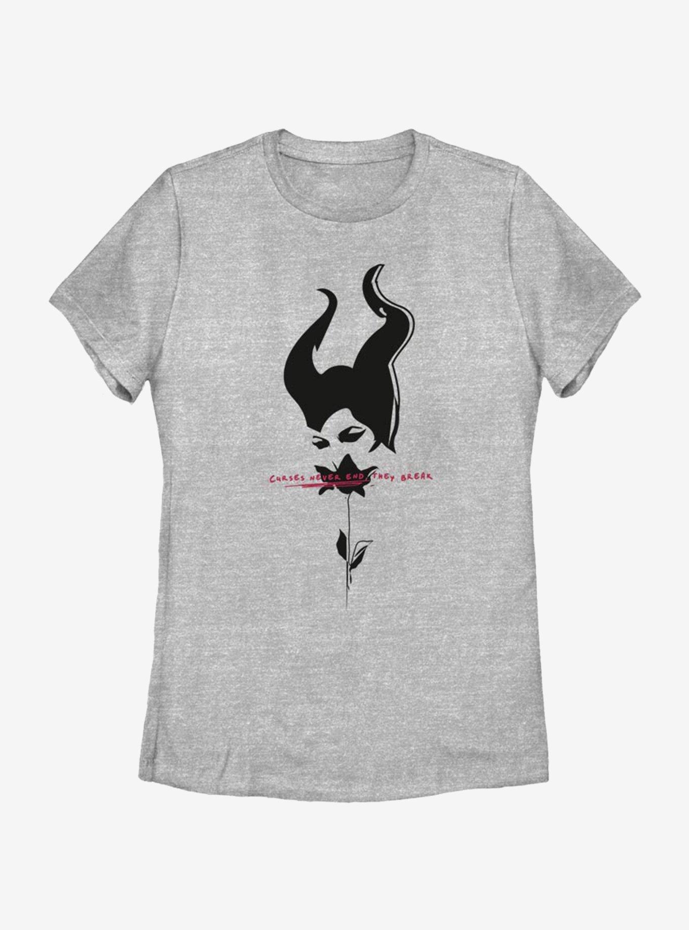 Disney Maleficent: Mistress Of Evil Black Rose Womens T-Shirt, ATH HTR, hi-res