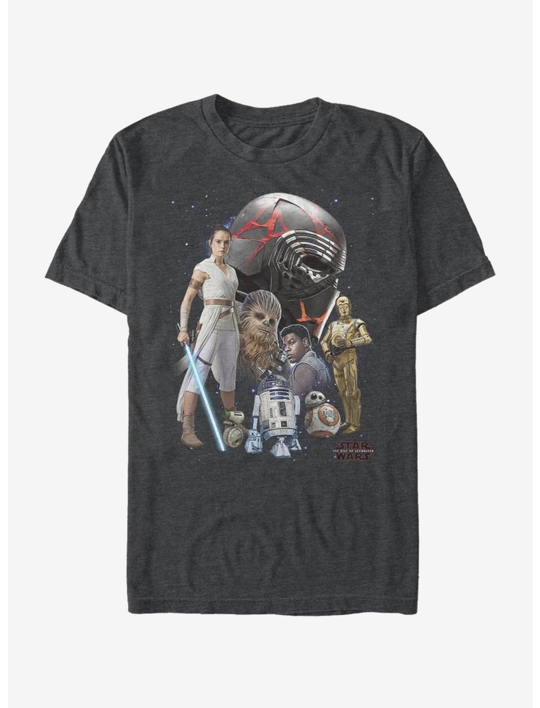 Star Wars Episode IX The Rise Of Skywalker Heroes Of The Galaxy T-Shirt, DARK CHARCOAL, hi-res