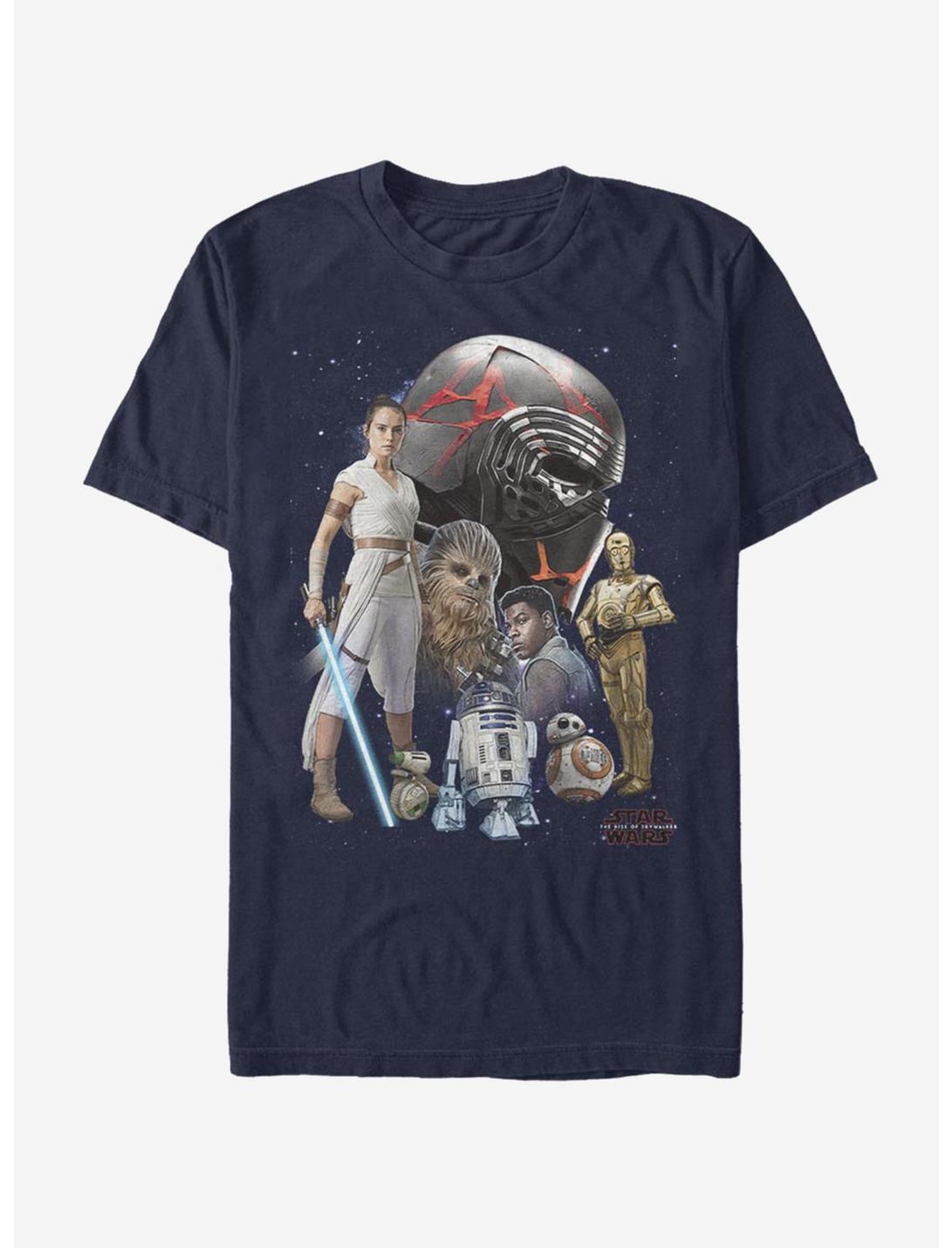 Star Wars Episode IX The Rise Of Skywalker Heroes Of The Galaxy T-Shirt, NAVY, hi-res