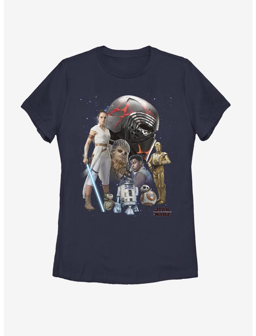 Star Wars Episode IX The Rise Of Skywalker Heroes Of The Galaxy Womens T-Shirt, NAVY, hi-res