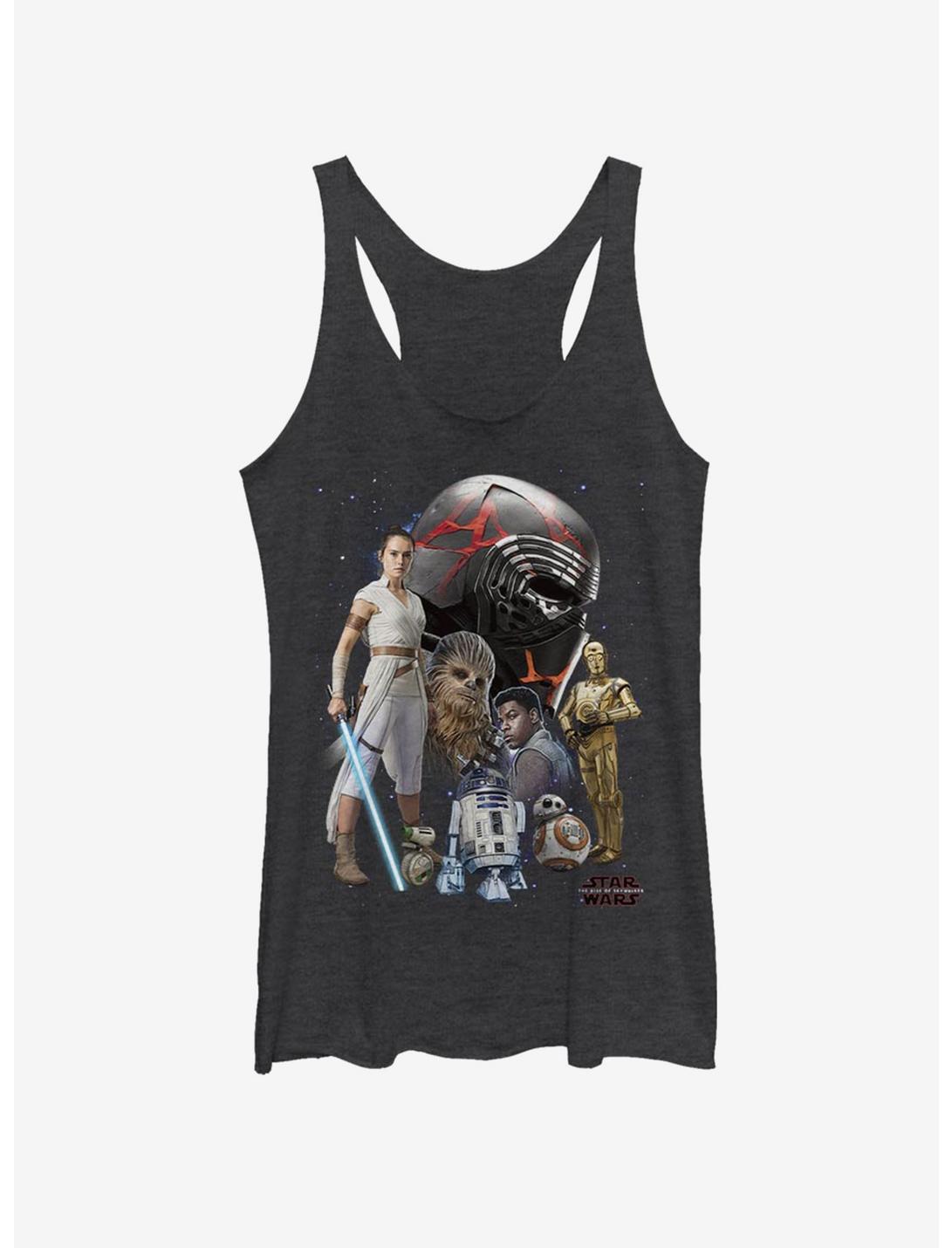 Star Wars Episode IX The Rise Of Skywalker Heroes Of The Galaxy Womens Tank Top, BLK HTR, hi-res