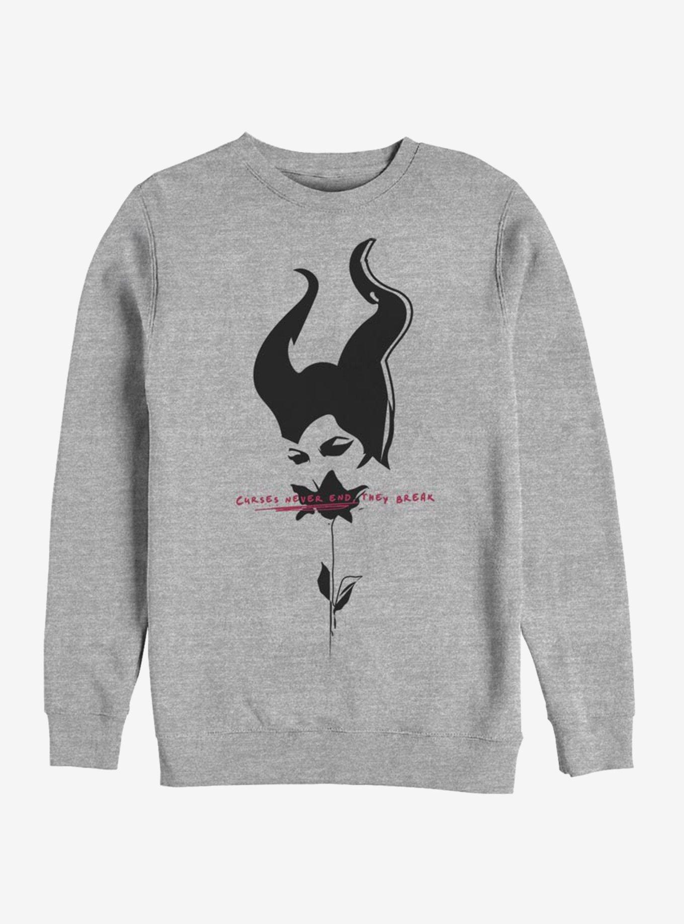 Disney Maleficent: Mistress Of Evil Black Rose Sweatshirt, ATH HTR, hi-res