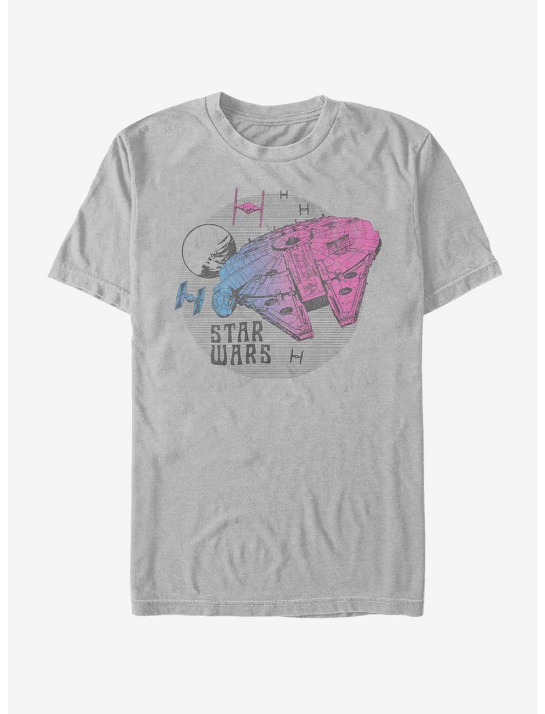 Star Wars Episode IX The Rise Of Skywalker Neon Ship T-Shirt, SILVER, hi-res