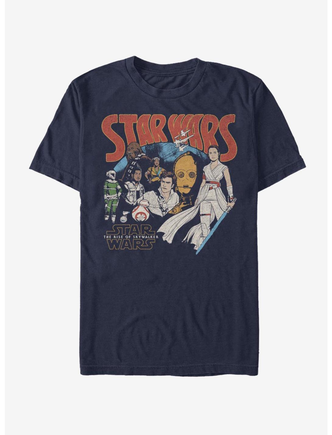 Star Wars Episode IX The Rise Of Skywalker Retro Buddies T-Shirt, NAVY, hi-res