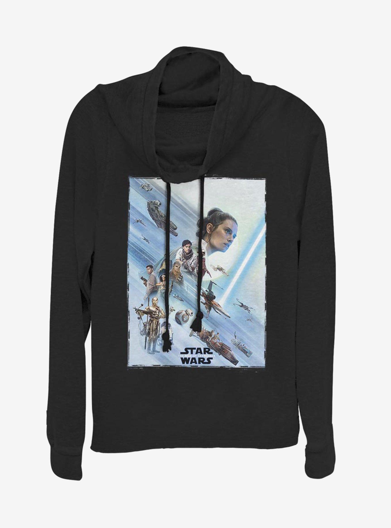 Star Wars Episode IX The Rise Of Skywalker Rey Poster Cowlneck Long-Sleeve Womens Top