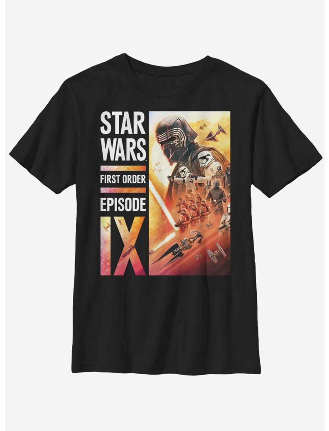 Star Wars Episode IX The Rise Of Skywalker First Order Collage Youth T-Shirt, BLACK, hi-res