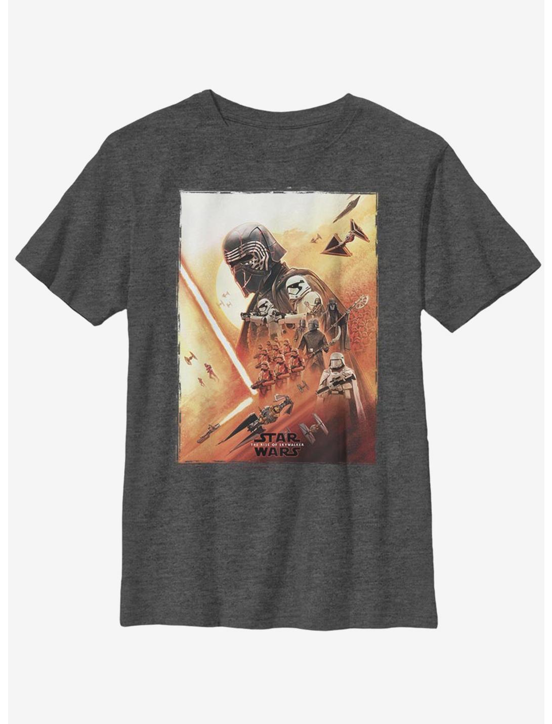 Star Wars Episode IX The Rise Of Skywalker Kylo Poster Youth T-Shirt, CHAR HTR, hi-res