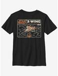 Star Wars Episode IX The Rise Of Skywalker Starfighter Schematic Youth T-Shirt, BLACK, hi-res