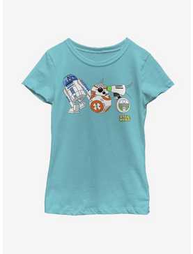 Star Wars Episode IX The Rise Of Skywalker Cartoon Droid Lineup Youth Girls T-Shirt, , hi-res