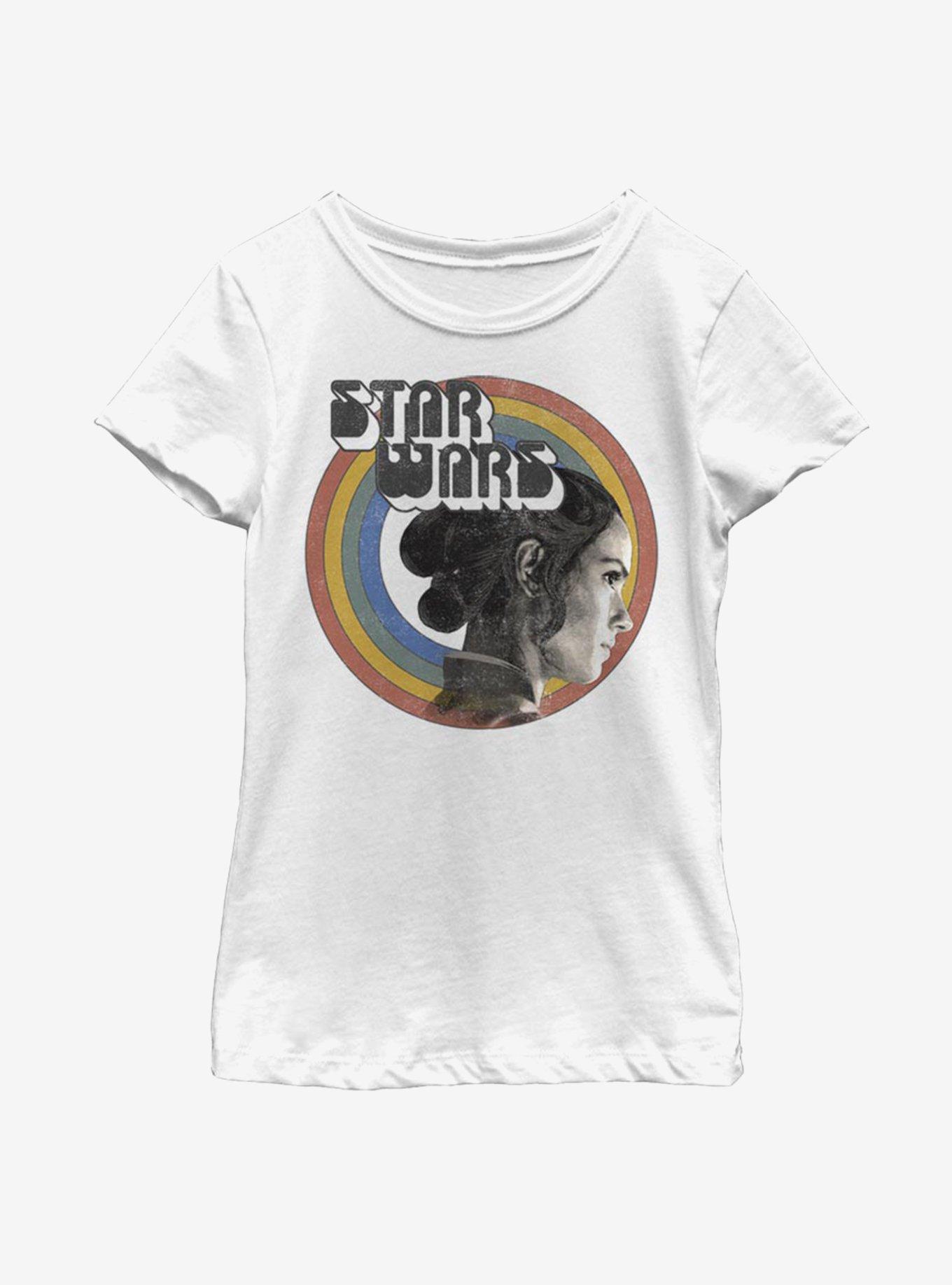 Star Wars Episode IX The Rise Of Skywalker Vintage Rey Rainbow white KTS Youth Girls T-Shirt, , hi-res