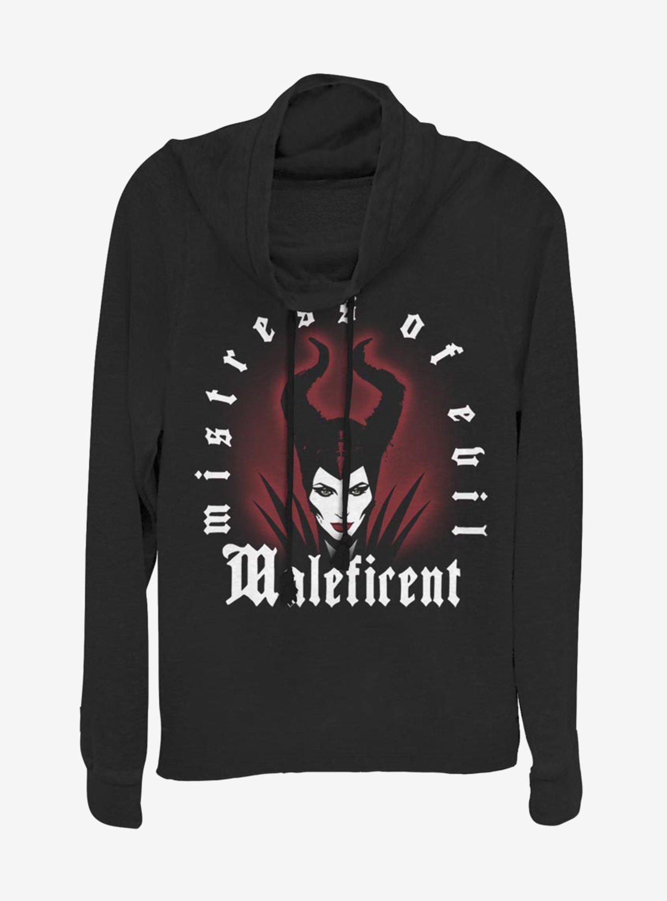 Disney Maleficent: Mistress Of Evil Red Aura Cowlneck Long-Sleeve Womens Top, BLACK, hi-res