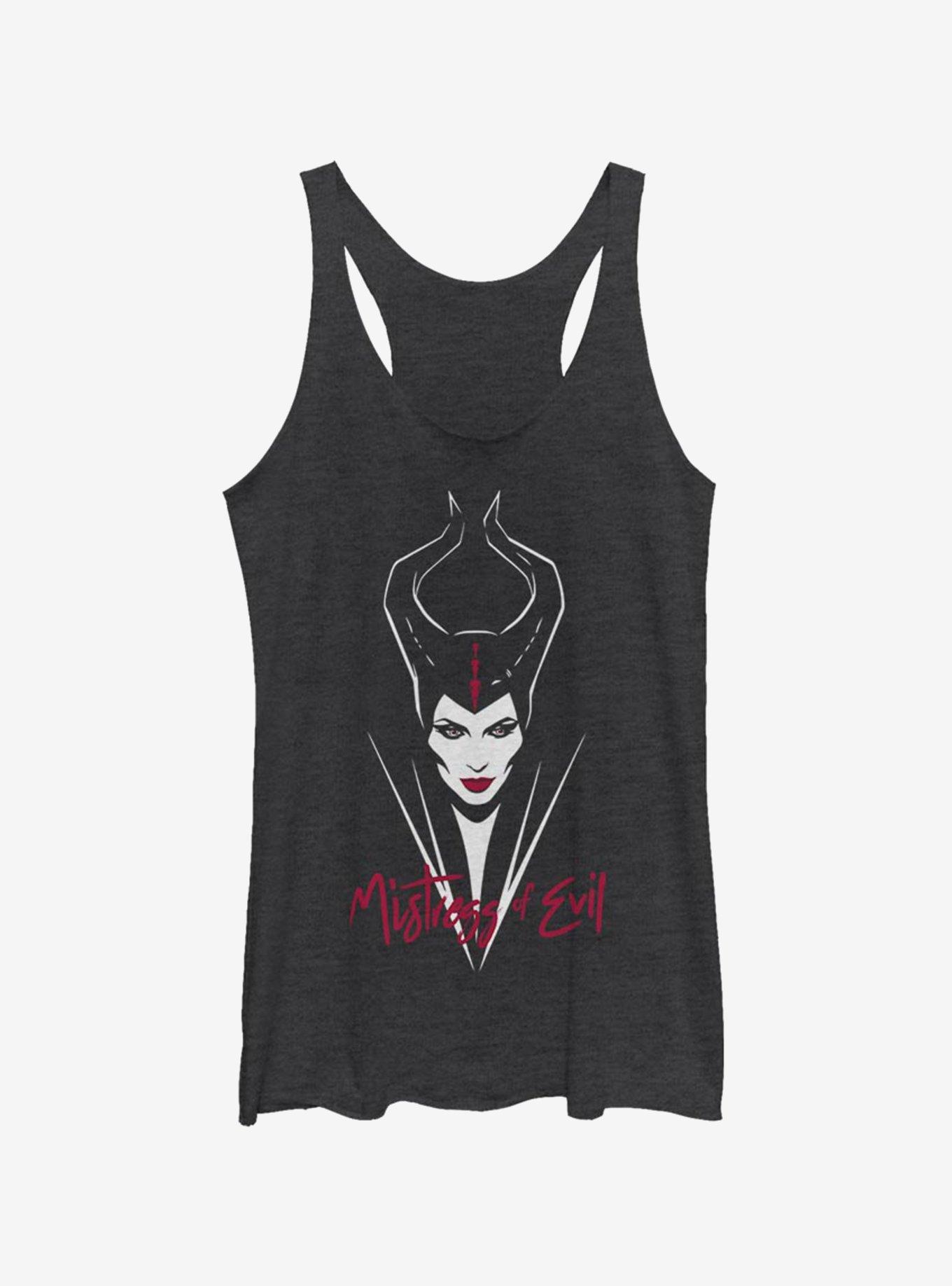 Disney Maleficent: Mistress Of Evil Smirk Womens Tank Top, BLK HTR, hi-res