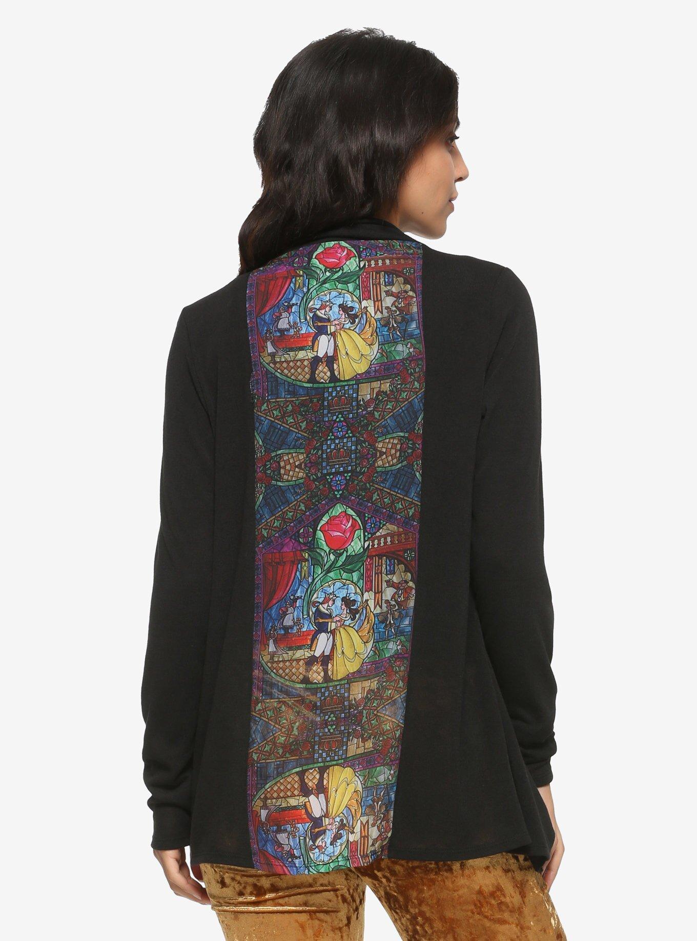 Disney Beauty And The Beast Chiffon Back Girls Flyaway Cardigan, MULTI, hi-res