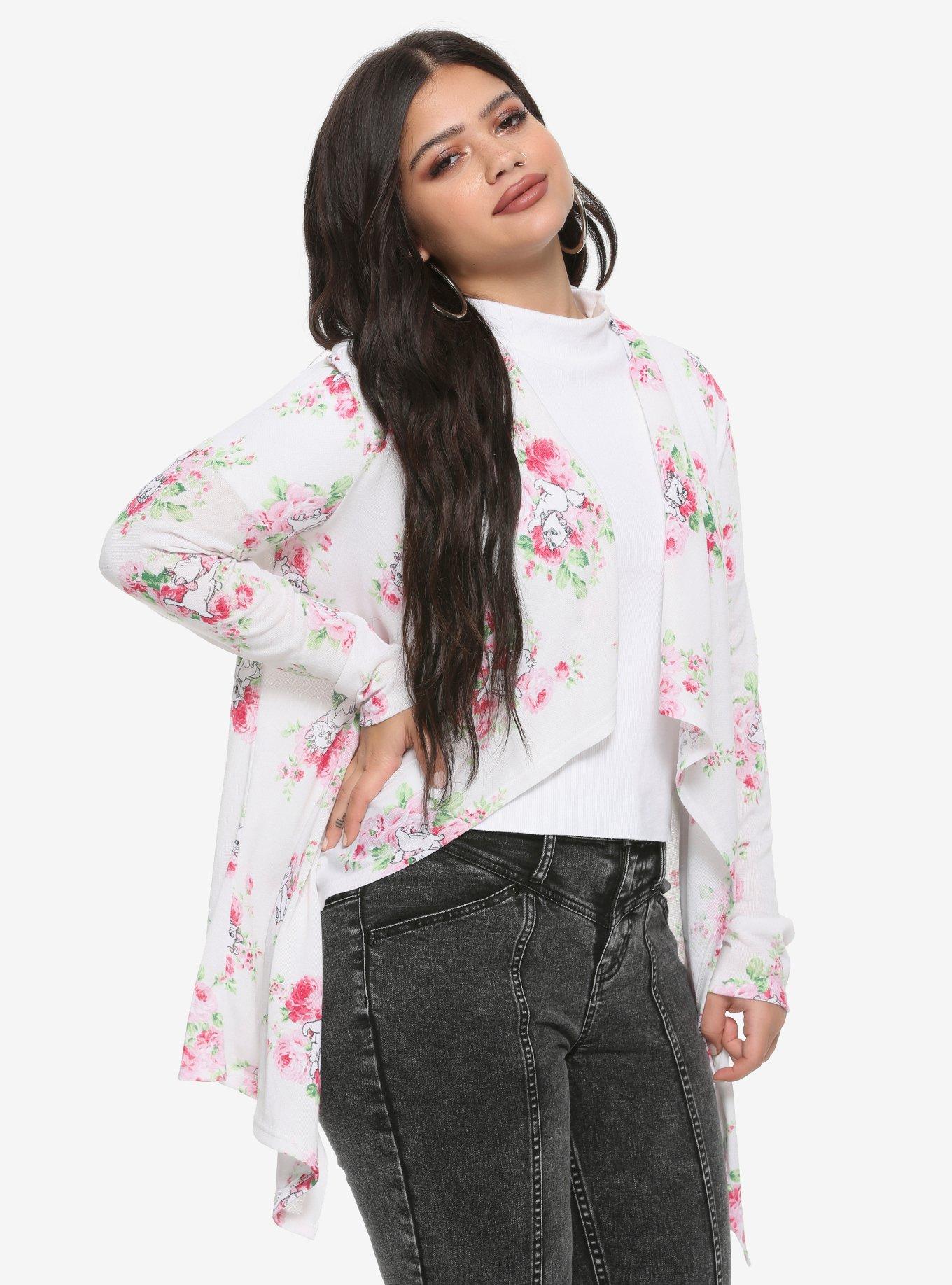 Disney Aristocats Marie Floral Girls Flyaway Cardigan, MULTI, hi-res