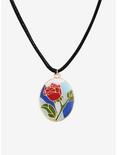 Disney Princess Stained Glass Enchanted Rose Necklace, , hi-res