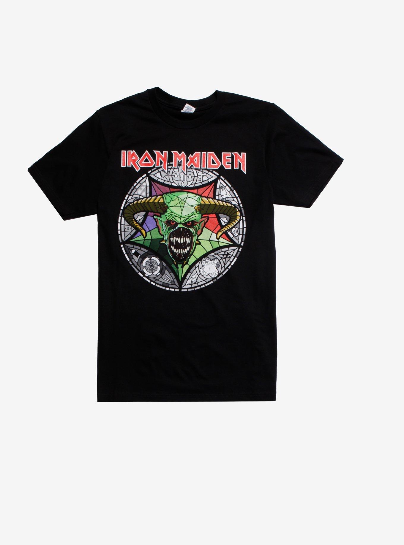 Iron Maiden Legacy Of The Beast Stained Glass T-Shirt, BLACK, hi-res