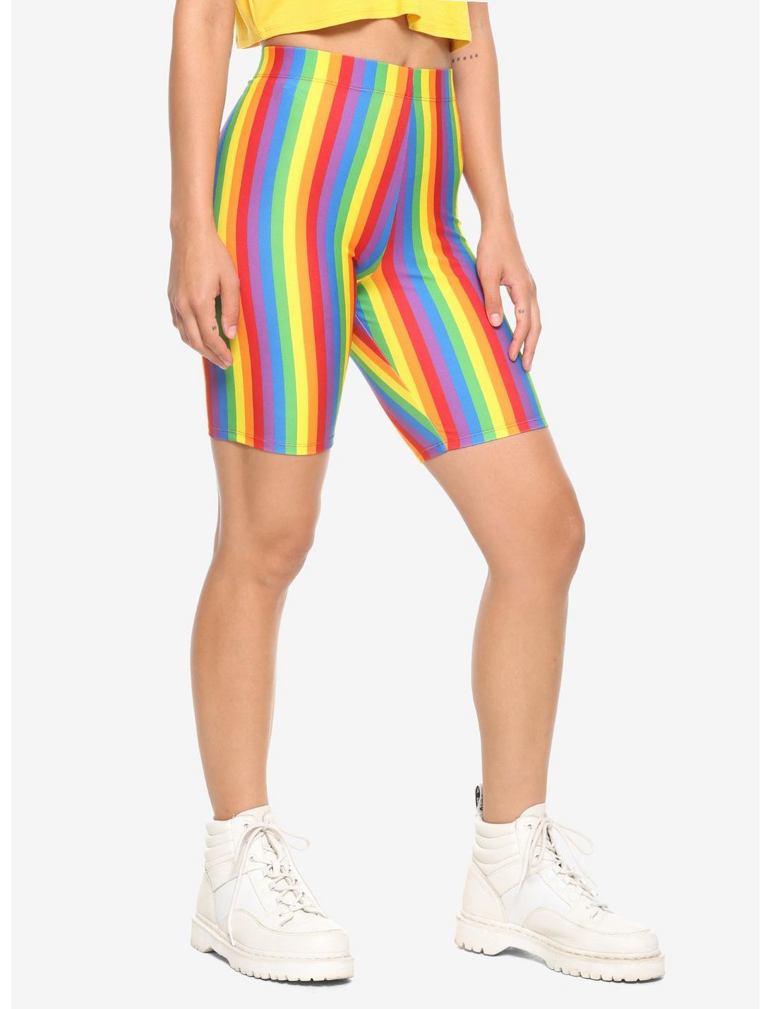 Rainbow Girls Bike Shorts, RAINBOW, hi-res
