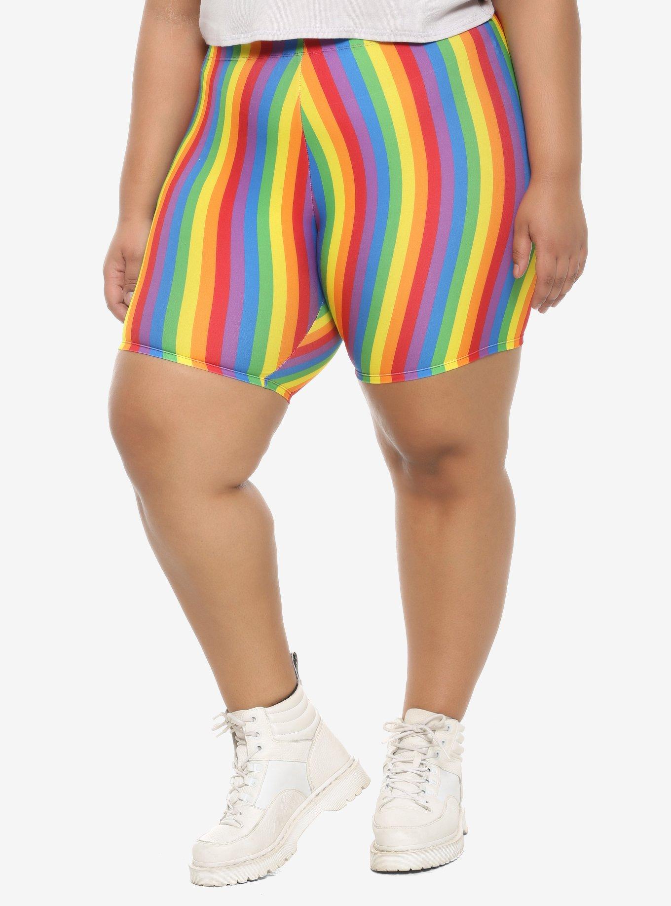 Rainbow plus 2024 size biker shorts