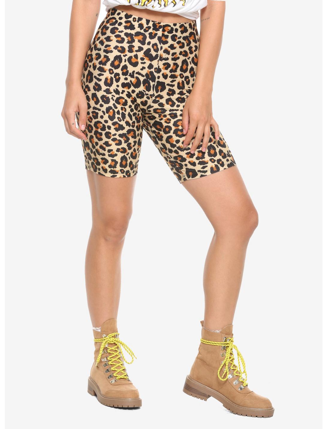 Leopard Girls Bike Shorts, LEOPARD, hi-res