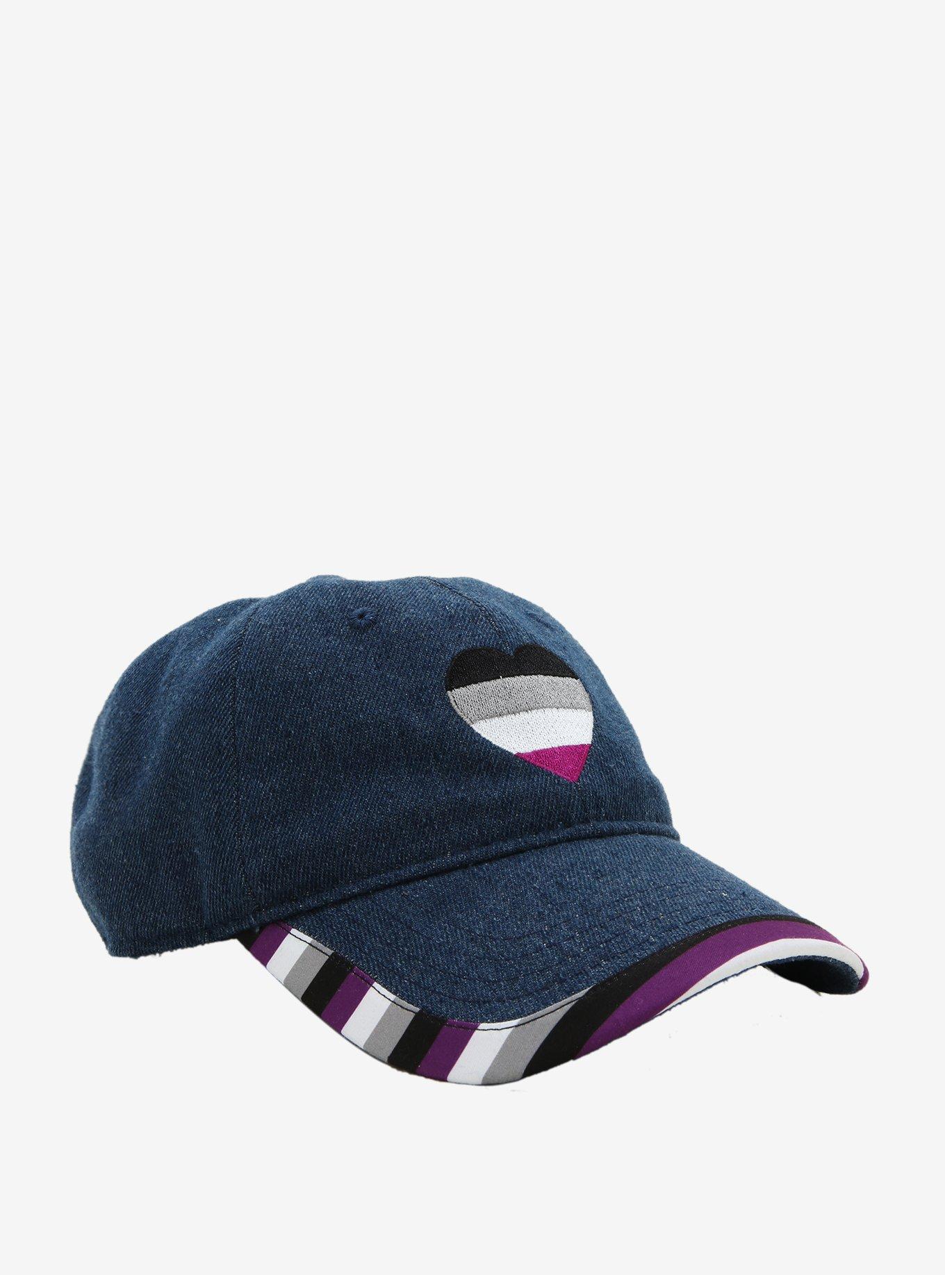 Asexual Pride Flag Heart Dad Cap, , hi-res