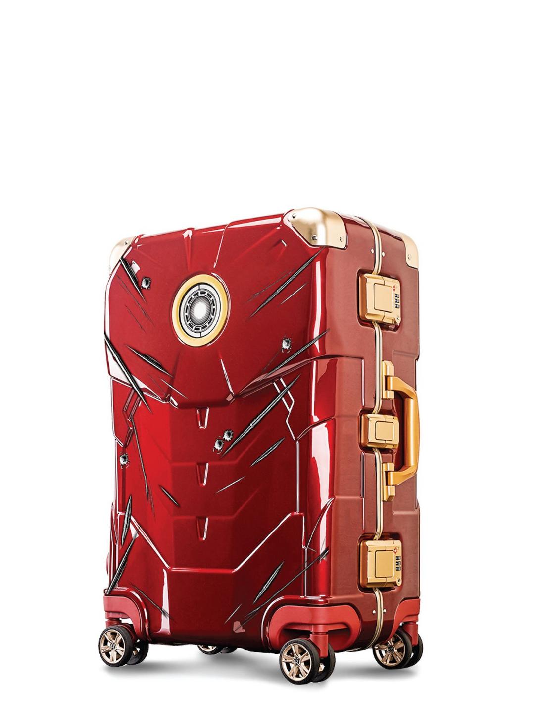 Marvel Avengers Iron Man Battle Damage Series Hard Sided Carry On Red Luggage, , hi-res