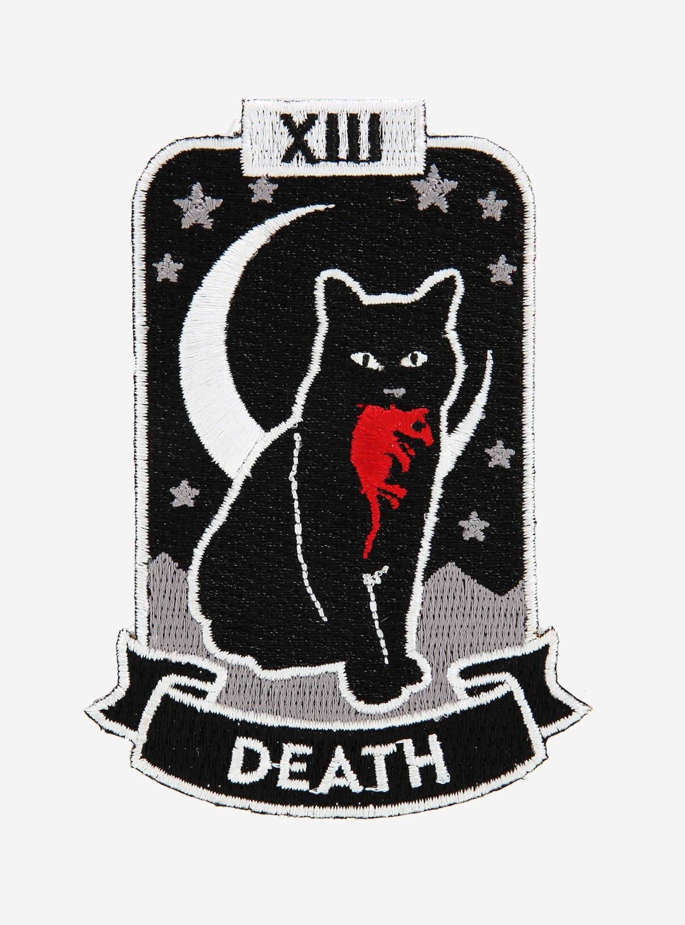 Cat Death Tarot Card Patch, , hi-res