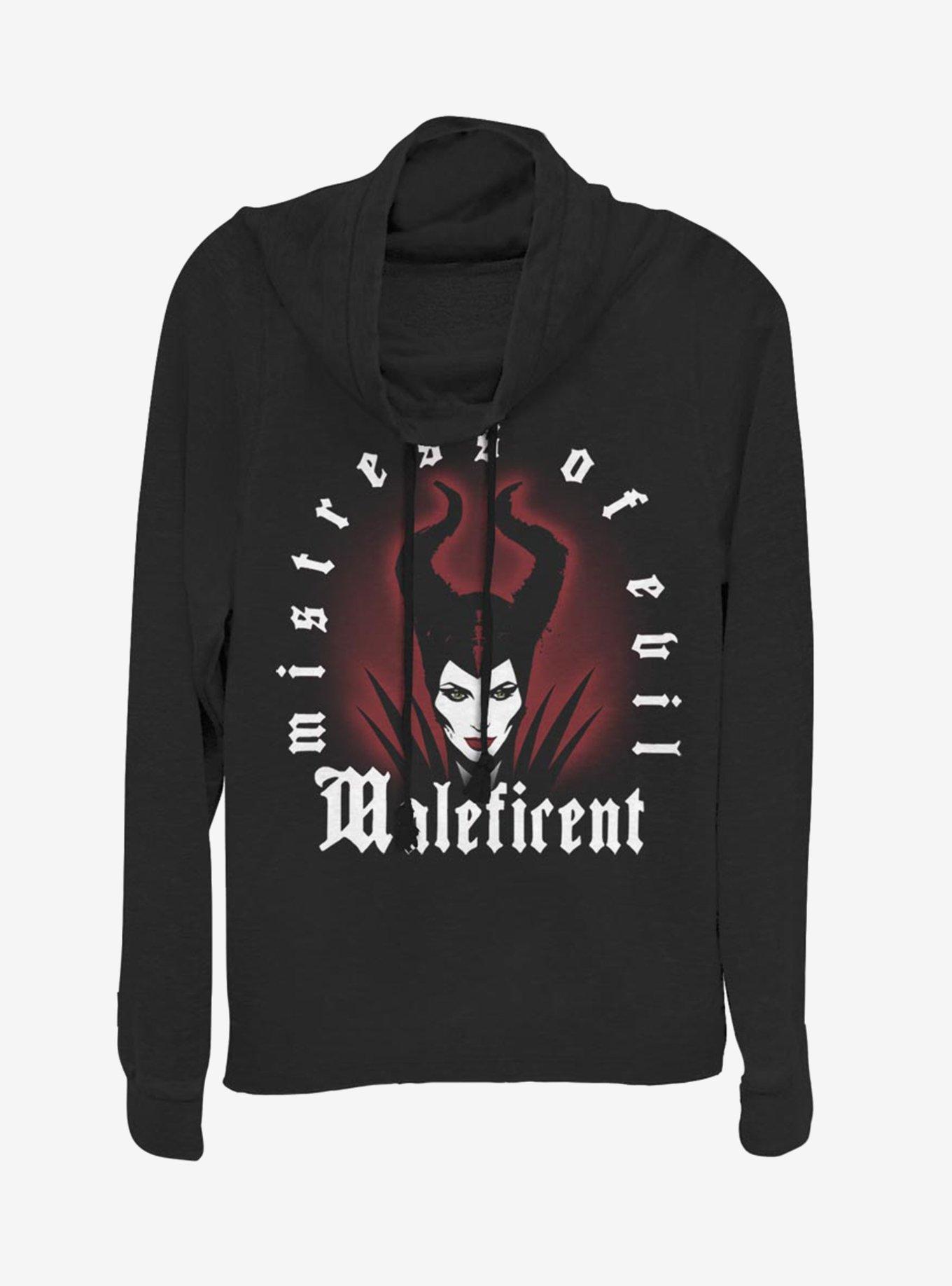 Disney Maleficent: Mistress Of Evil Red Aura Cowl Neck Long-Sleeve Girls Top, BLACK, hi-res