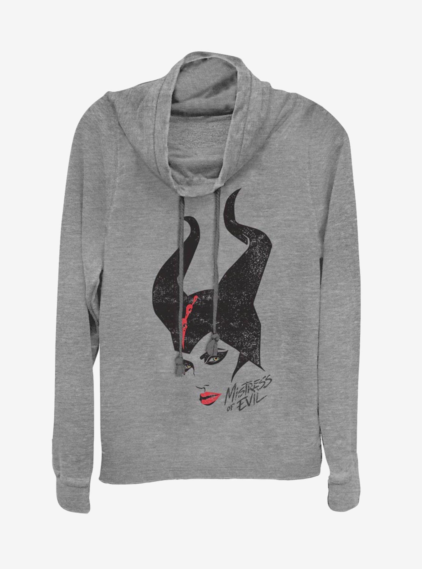 Disney Maleficent: Mistress Of Evil Red Lipstick Cowl Neck Long-Sleeve Girls Top