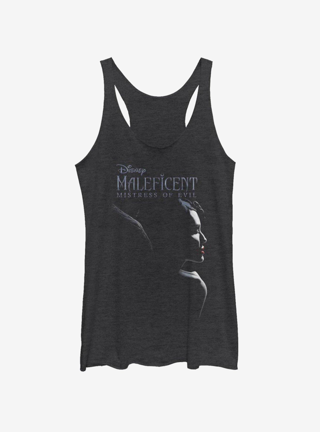 Disney Maleficent: Mistress Of Evil Smirk Girls Tank, BLK HTR, hi-res