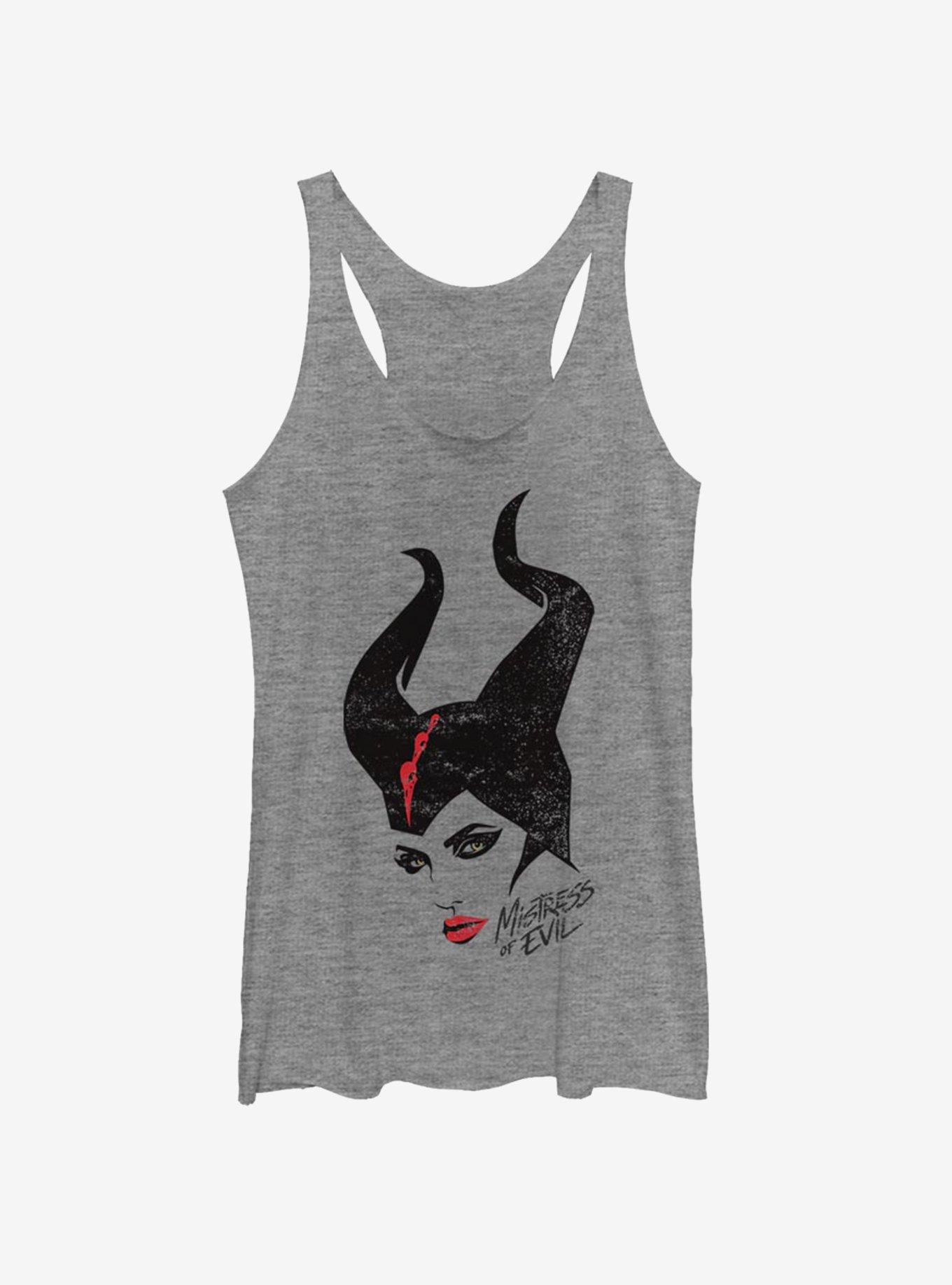 Disney Maleficent: Mistress Of Evil Red Lipstick Girls Tank, GRAY HTR, hi-res