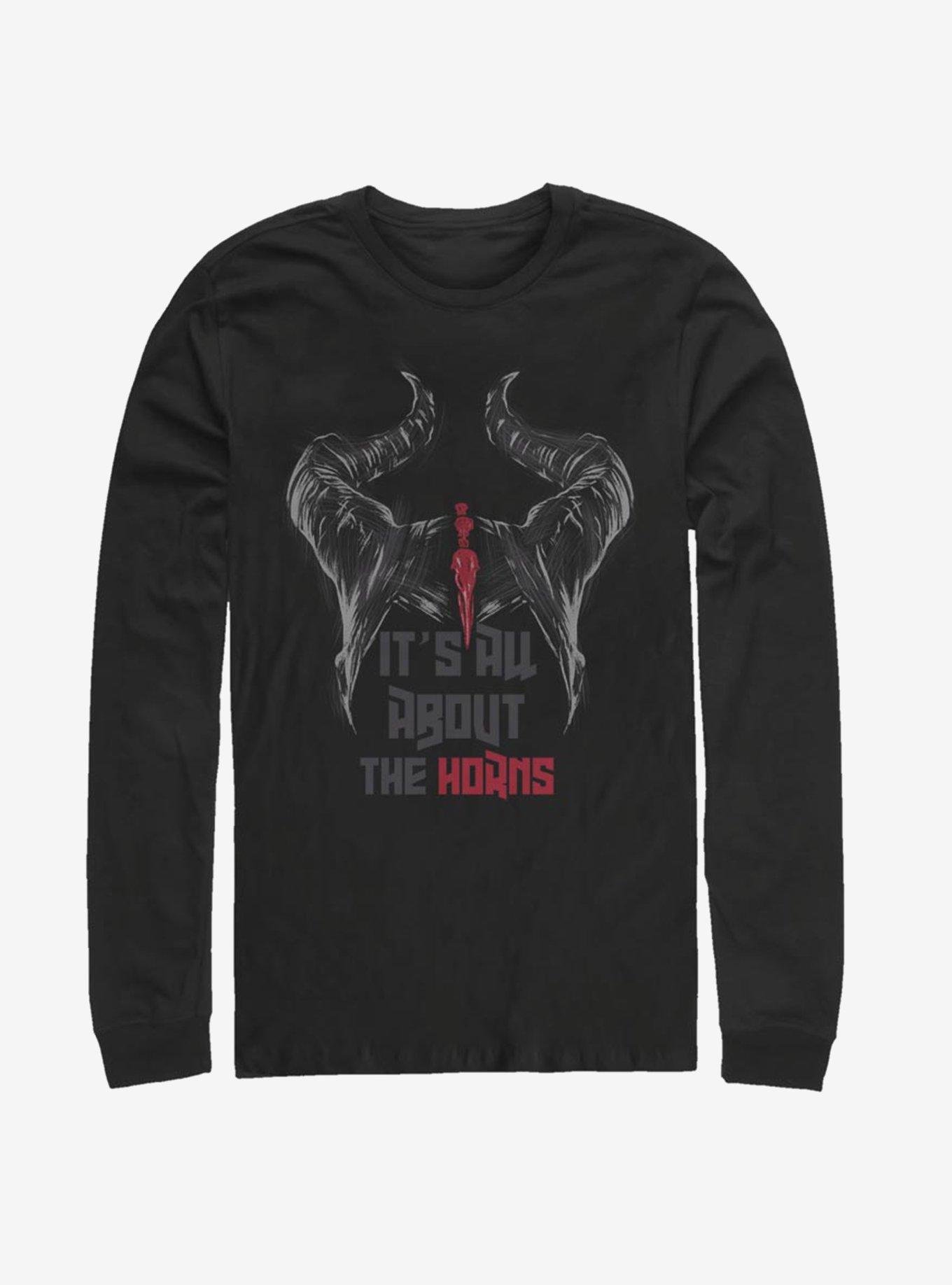 Disney Maleficent: Mistress Of Evil It's All About The Horns Long-Sleeve T-Shirt, BLACK, hi-res