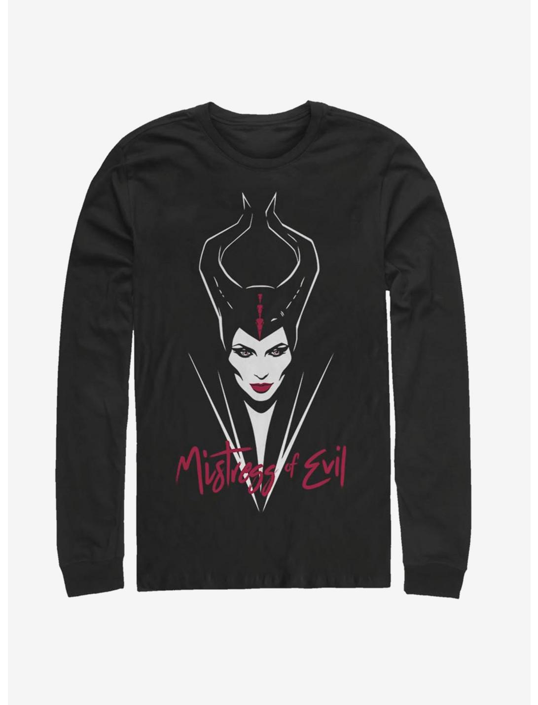 Disney Maleficent: Mistress Of Evil Red Lips Long-Sleeve T-Shirt, BLACK, hi-res