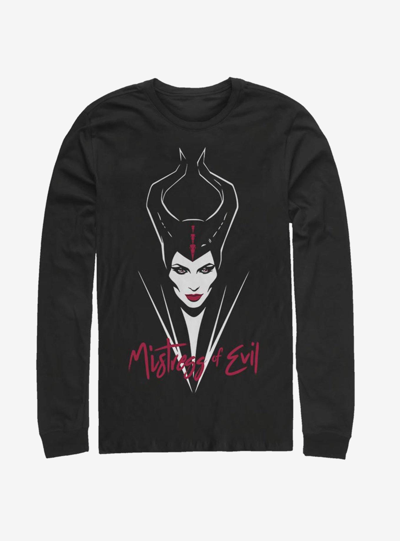 Disney Maleficent: Mistress Of Evil Red Lips Long-Sleeve T-Shirt, BLACK, hi-res